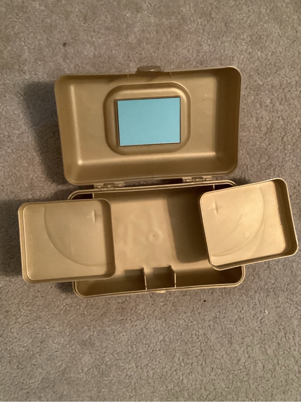 Caboodle Small Gold Double Tray Makeup Storage Travel Container